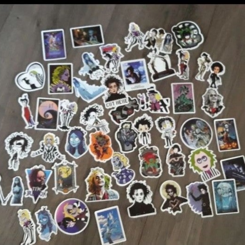 NEW TIM BURTON 50 PACK OF STICKERS